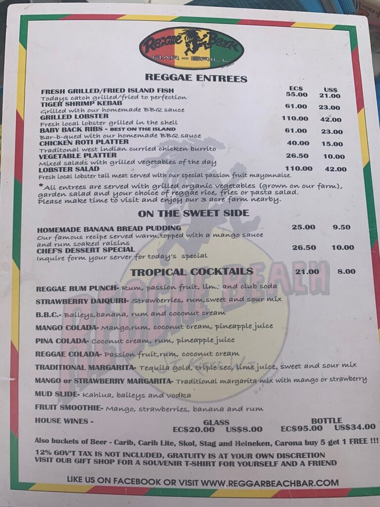 Reggae Beach Bar & Grill-menu2