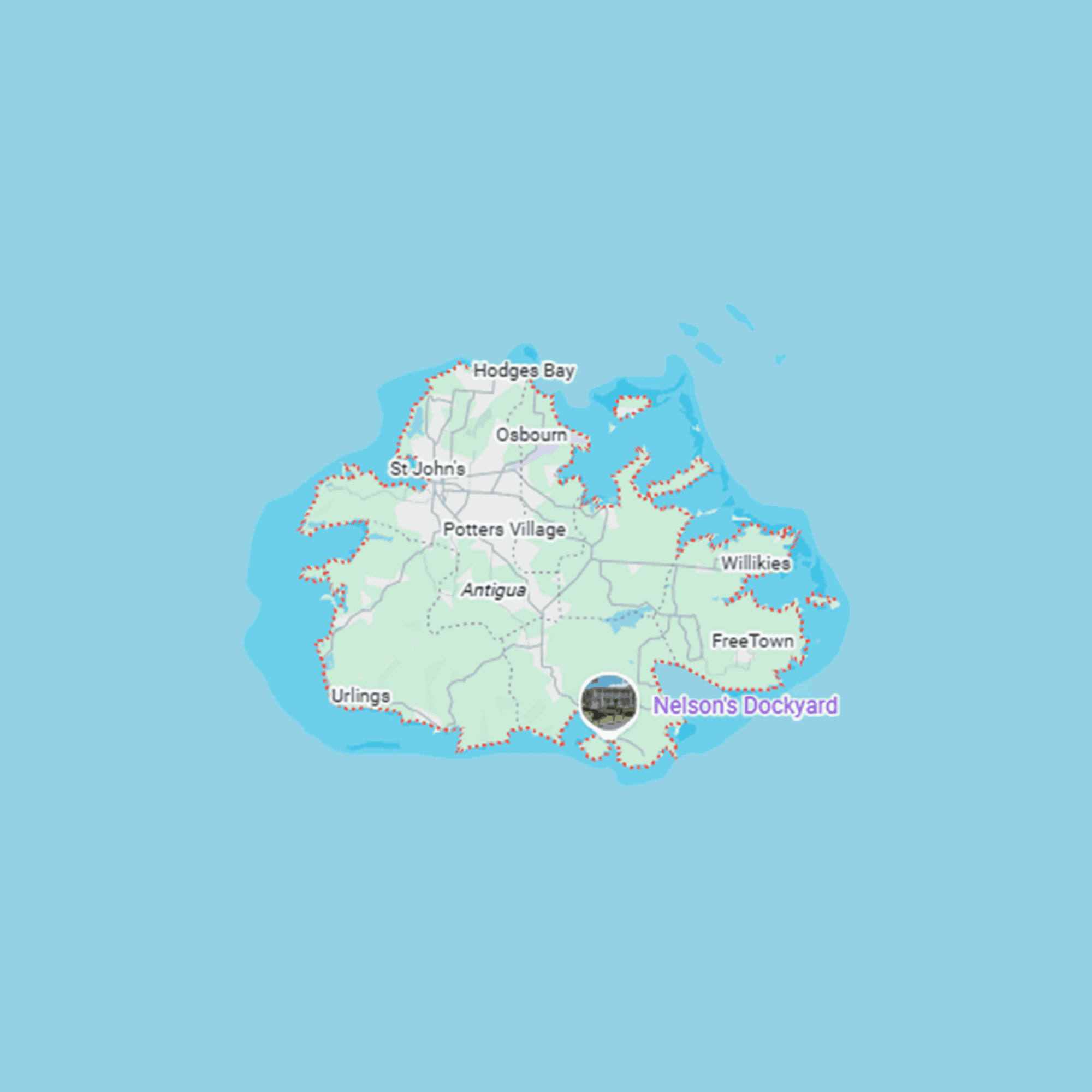 Map of Paynters, Piggotts, Antigua